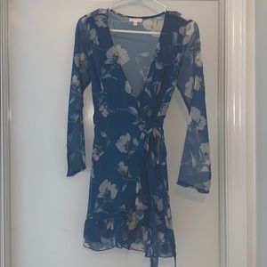 Long sleeved floral sheer dress